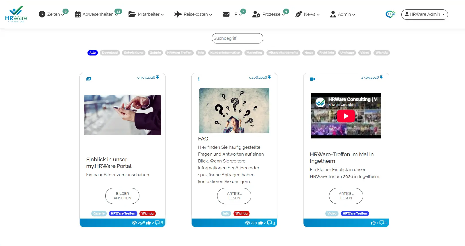 my.HRWare.Portal – News und Informationen
